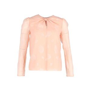 Vilshenko Sheer Sleeve Blouse in Peach Silk